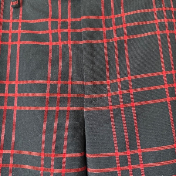 Smythe Wool Plaid Boot Cut Flare Pants Red/Navy Size 4 - Picture 8 of 12